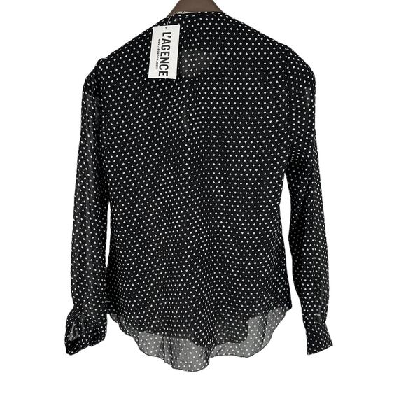 L’AGENCE Tabitha ruffle Blouse spades print pattern NEW XS - Picture 6 of 12